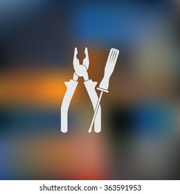 Pliers and screwdriver tools icon