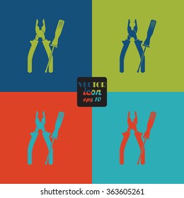 Pliers and screwdriver tools icon