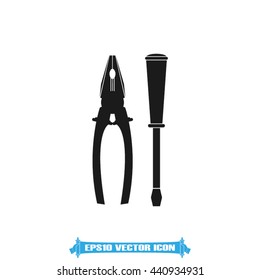 pliers and screwdrivers icon vector illustration EPS 10.