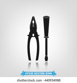 pliers and screwdrivers icon vector illustration EPS 10.