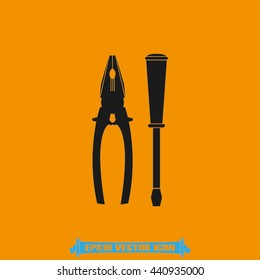pliers and screwdrivers icon vector illustration EPS 10.