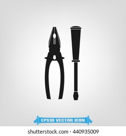 pliers and screwdrivers icon vector illustration EPS 10.