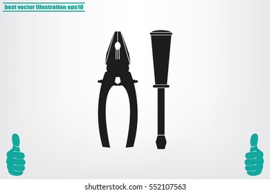 pliers and screwdrivers icon vector illustration EPS 10.