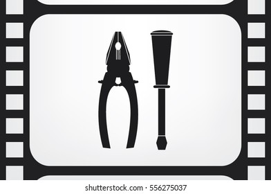 pliers and screwdrivers icon vector illustration EPS 10.