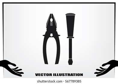 pliers and screwdrivers icon vector illustration.