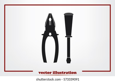 pliers and screwdrivers icon vector illustration EPS 10.