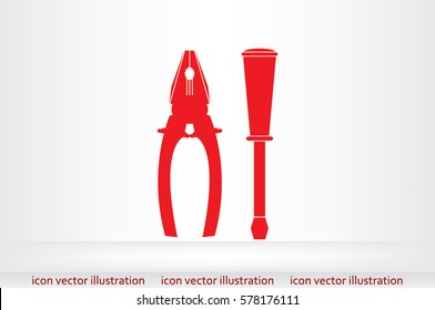 pliers and screwdrivers icon vector illustration.