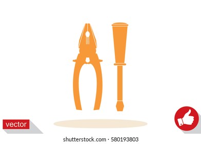 pliers and screwdrivers icon vector illustration EPS 10.