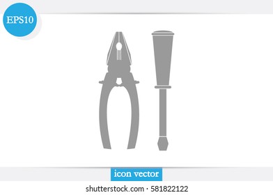 pliers and screwdrivers icon vector illustration.