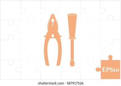 pliers and screwdrivers icon vector illustration