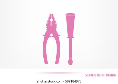 pliers and screwdrivers icon vector illustration EPS 10.