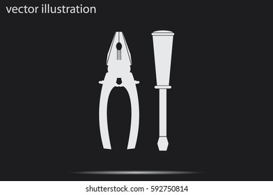 pliers and screwdrivers icon vector illustration.