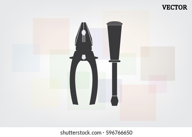 pliers and screwdrivers icon vector illustration EPS 10.