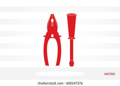 pliers and screwdrivers icon vector illustration EPS 10.