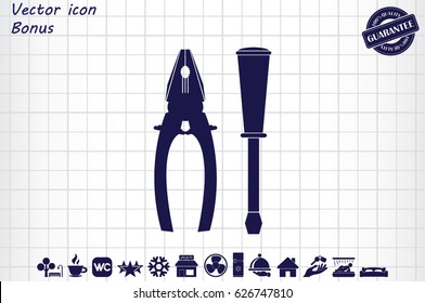 pliers and screwdrivers icon vector illustration EPS 10.