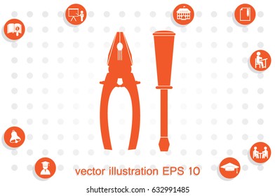 pliers and screwdrivers icon vector illustration EPS 10.