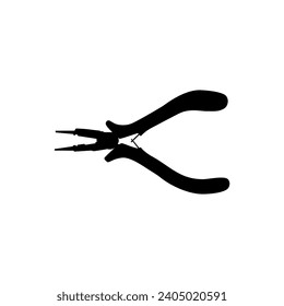 Silhouette de Pliers, de estilo plano, puede utilizarse para Pictograma, Gram de logotipo, Ilustración de arte, aplicaciones, sitio web, icono, símbolo o elemento de diseño gráfico. Ilustración vectorial