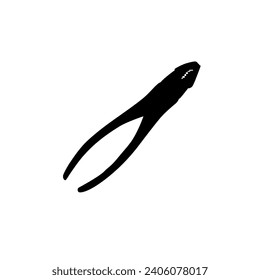 Silhouette de Pliers, de estilo plano, puede utilizarse para Pictograma, Gram de logotipo, Ilustración de arte, aplicaciones, sitio web, icono, símbolo o elemento de diseño gráfico. Ilustración vectorial
