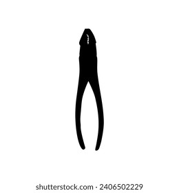 Pliers Silhouette, Flat Style, can use for Pictogram, Logo Gram, Art Illustration, Apps, Website, Icon, Symbol or Graphic Design Element. Vector Illustration