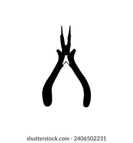 Pliers Silhouette, Flat Style, can use for Pictogram, Logo Gram, Art Illustration, Apps, Website, Icon, Symbol or Graphic Design Element. Vector Illustration