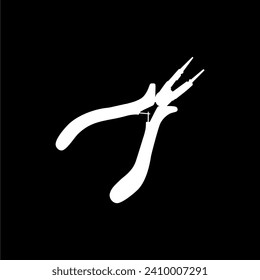 Pliers Silhouette, Flat Style, can use for Pictogram, Logo Gram, Art Illustration, Apps, Website, Icon, Symbol or Graphic Design Element. Vector Illustration