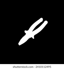 Pliers Silhouette, Flat Style, can use for Pictogram, Logo Gram, Art Illustration, Apps, Website, Icon, Symbol or Graphic Design Element. Vector Illustration