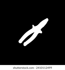 Pliers Silhouette, Flat Style, can use for Pictogram, Logo Gram, Art Illustration, Apps, Website, Icon, Symbol or Graphic Design Element. Vector Illustration