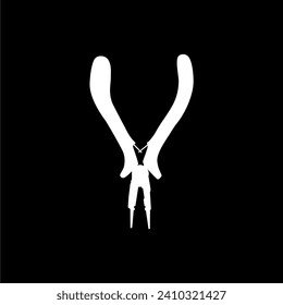 Pliers Silhouette, Flat Style, can use for Pictogram, Logo Gram, Art Illustration, Apps, Website, Icon, Symbol or Graphic Design Element. Vector Illustration