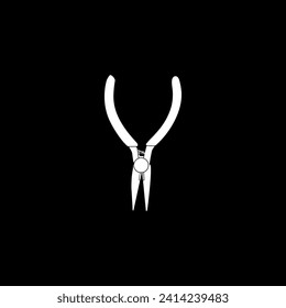 Pliers Silhouette, Flat Style, can use for Pictogram, Logo Gram, Art Illustration, Apps, Website, Icon, Symbol or Graphic Design Element. Vector Illustration