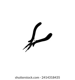 Pliers Silhouette, Flat Style, can use for Pictogram, Logo Gram, Art Illustration, Apps, Website, Icon, Symbol or Graphic Design Element. Vector Illustration