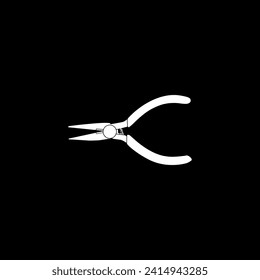 Silhouette de Pliers, de estilo plano, puede utilizarse para Pictograma, Gram de logotipo, Ilustración de arte, aplicaciones, sitio web, icono, símbolo o elemento de diseño gráfico. Ilustración vectorial