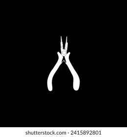 Silhouette de Pliers, de estilo plano, puede utilizarse para Pictograma, Gram de logotipo, Ilustración de arte, aplicaciones, sitio web, icono, símbolo o elemento de diseño gráfico. Ilustración vectorial
