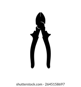 Pliers silhouette icon vector flat design.