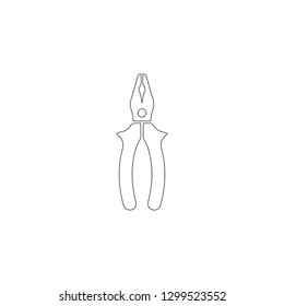 pliers. simple flat vector icon illustration. outline line symbol - editable stroke