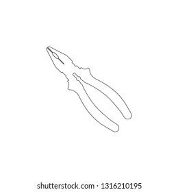 pliers. simple flat vector icon illustration. outline line symbol - editable stroke