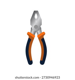 Pliers tool in flat style for electrical and repair tasks. Perfect for workshop visuals, manuals, and professional tool sets.