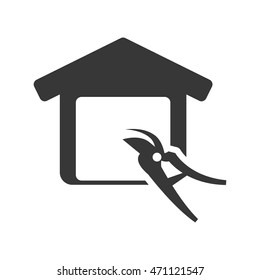 pliers tool house home repair construction silhouette icon. Flat and Isolated design. Vector illustration
