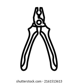 Pliers Tool Icon. Bold outline design with editable stroke width. Vector Illustration.
