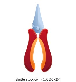 Pliers tool icon. Cartoon of pliers tool vector icon for web design isolated on white background