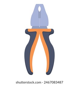 Vector de dibujos animados de la herramienta Alicates. Instrumento de acero. Herramienta del asa de fijación del trabajador