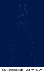 Pliers tool icon contour. Flat illustration of pliers tool vector icon for web design