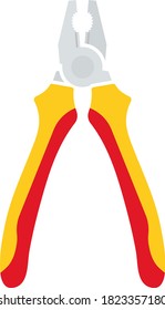 Pliers Tool Icon. Flat Color Design. Vector Illustration.