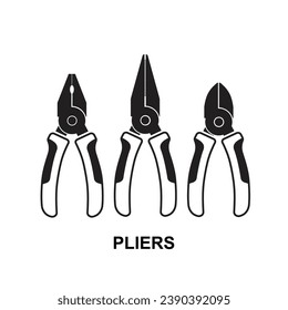 Pliers tool icon isolated on background vector illustration.