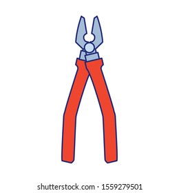 pliers tool icon over white background, vector illustration