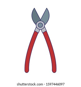 pliers tool icon over white background, vector illustration