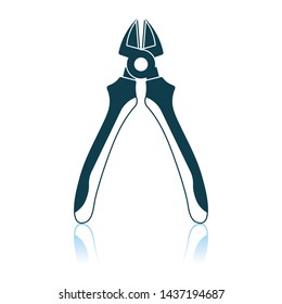 Pliers Tool Icon. Shadow Reflection Design. Vector Illustration.