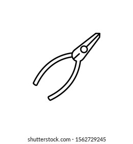 Pliers tool icon. Simple line, outline vector of construction tools icons for ui and ux, website or mobile application