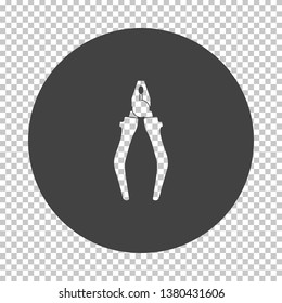 Icono de la herramienta Pliers. Reducir el diseño de galería de símbolos en la rejilla de transparencia. Ilustración vectorial.