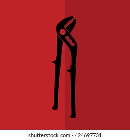 Pliers tool icon vector illustration. Red background