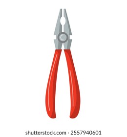 Pliers tool icon vector, red pliers tool flat illustration, plier clip art, isolated on white background